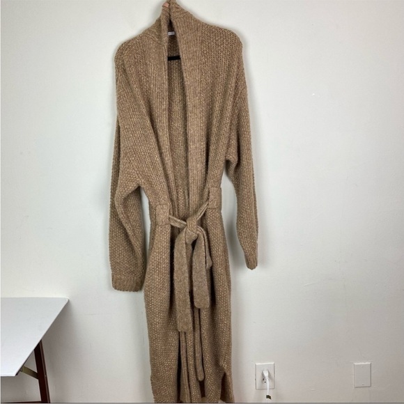 NEW Lunya Chunky Knit Wool Alpaca Blend Belted Robe L/XL Quiet Luxury Minimalist - Picture 3 of 16